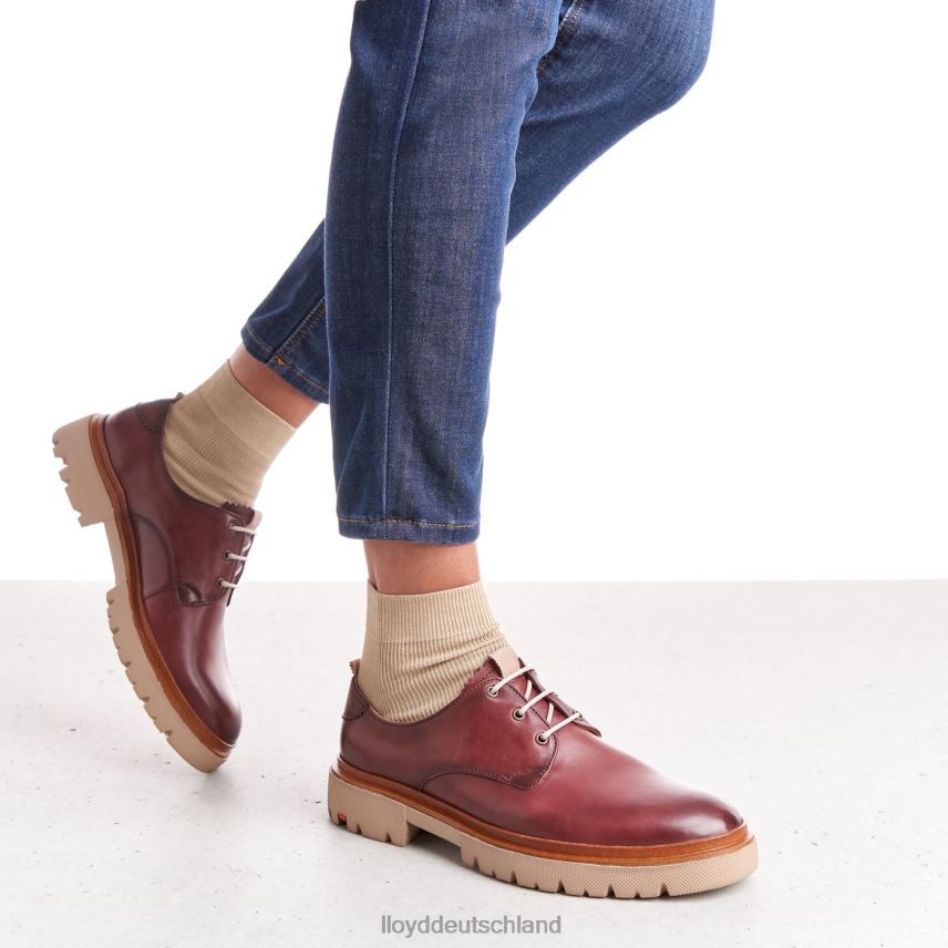 Schuhe LLOYD Halbschuhe aus Glattleder mit Spitze Rot Frauen PV6Z01181