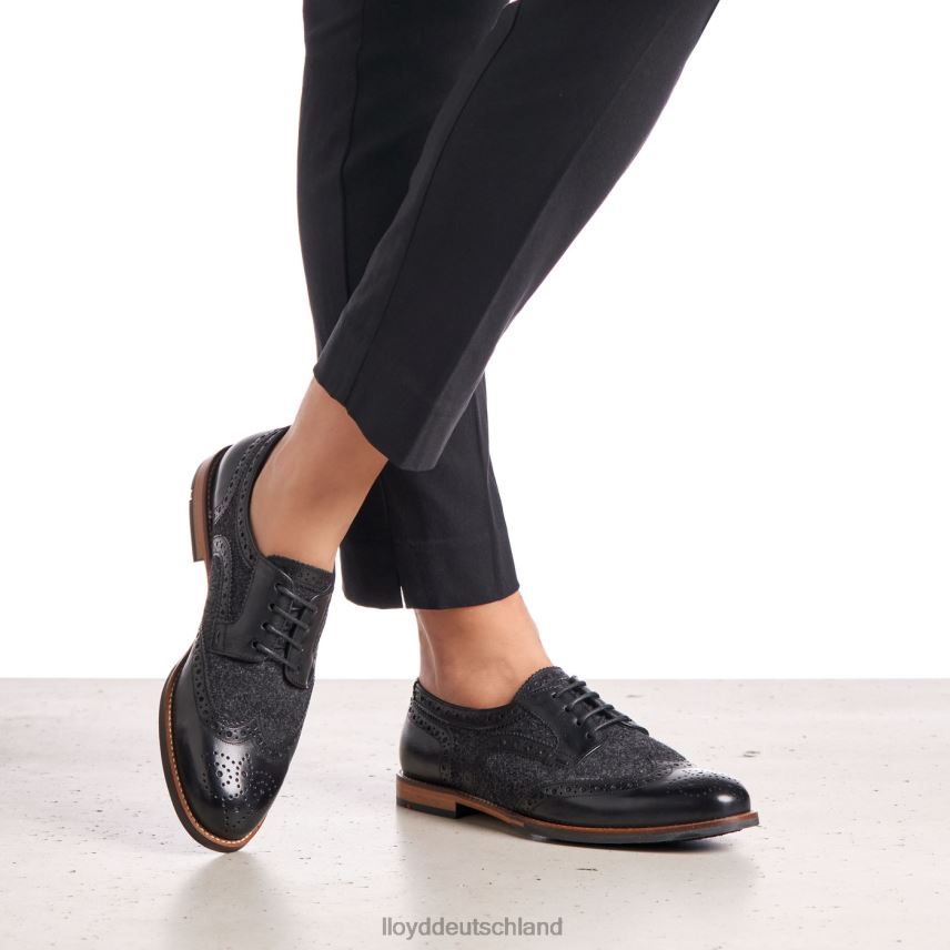 Schuhe LLOYD Halbschuhe aus Glattleder mit Spitze Schwarz Frauen PV6Z01076