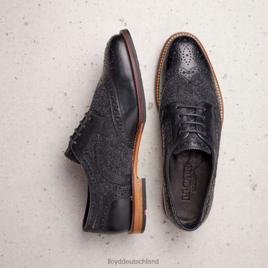 Schuhe LLOYD Halbschuhe aus Glattleder mit Spitze Schwarz Frauen PV6Z01076