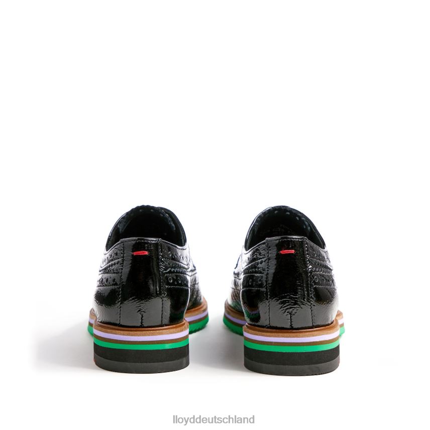 Schuhe LLOYD Halbschuhe aus grobem Leder mit Spitze Schwarz Frauen PV6Z01068