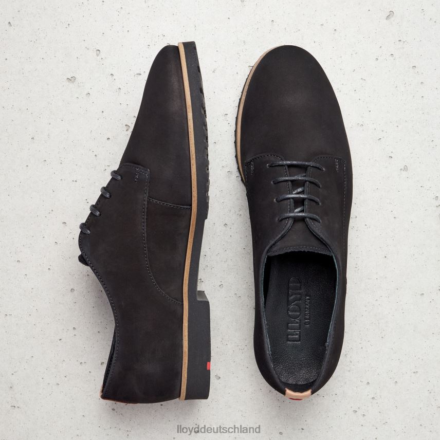 Schuhe LLOYD Halbschuhe aus grobem Leder mit Spitze Schwarz Frauen PV6Z01071