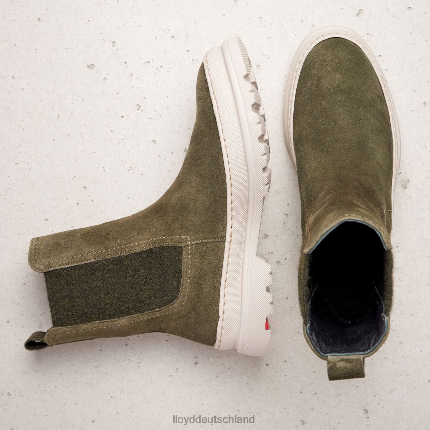 Schuhe LLOYD Schlupfstiefeletten aus grobem Leder Grün Frauen PV6Z0926