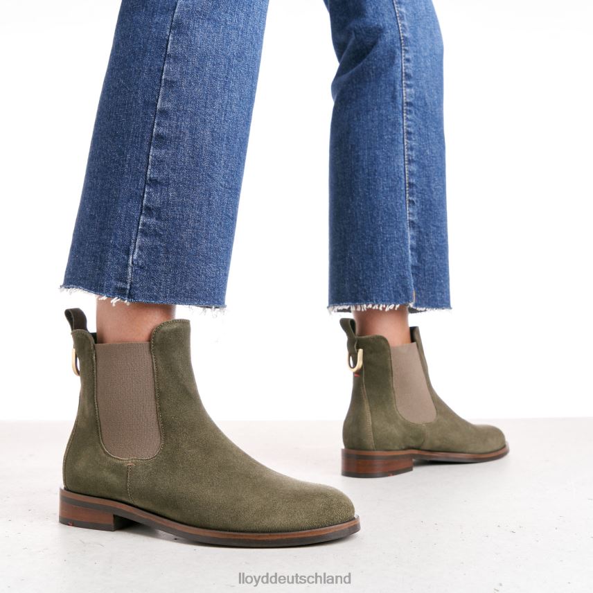 Schuhe LLOYD Schlupfstiefeletten aus grobem Leder Grün Frauen PV6Z0935