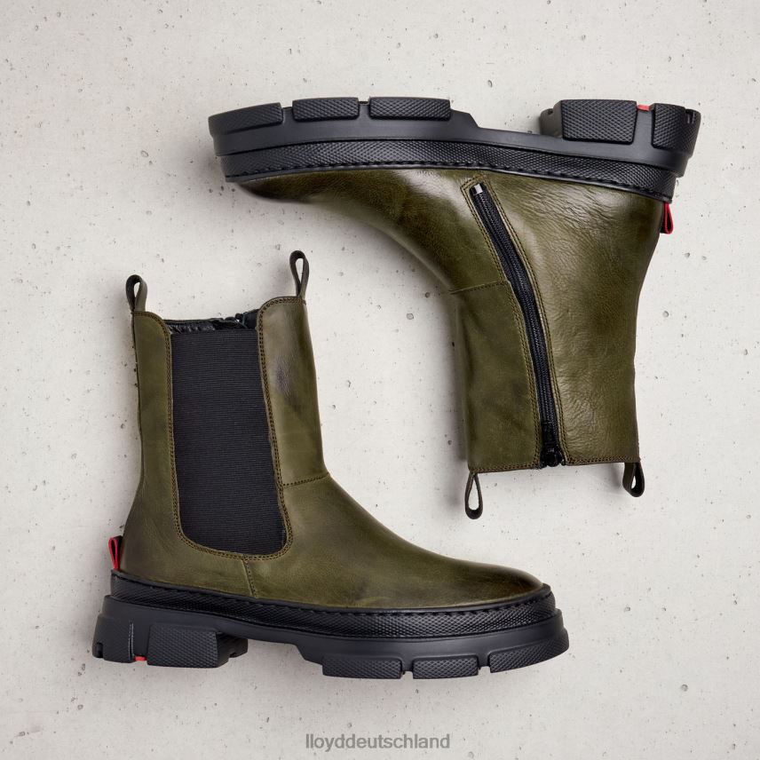 Schuhe LLOYD Slip-On-Stiefeletten aus Glattleder Grün Frauen PV6Z0930