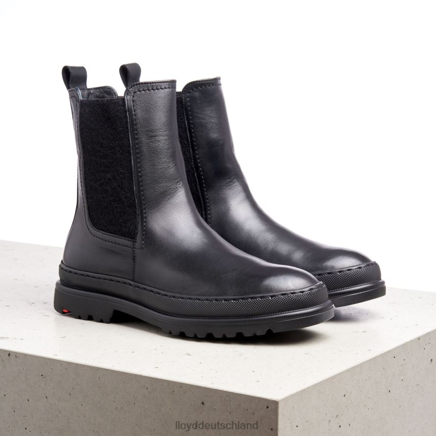 Schuhe LLOYD Slip-On-Stiefeletten aus Glattleder Schwarz Frauen PV6Z0958