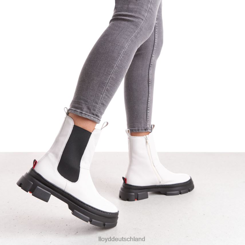 Schuhe LLOYD Slip-On-Stiefeletten aus Glattleder Weiß Frauen PV6Z0875