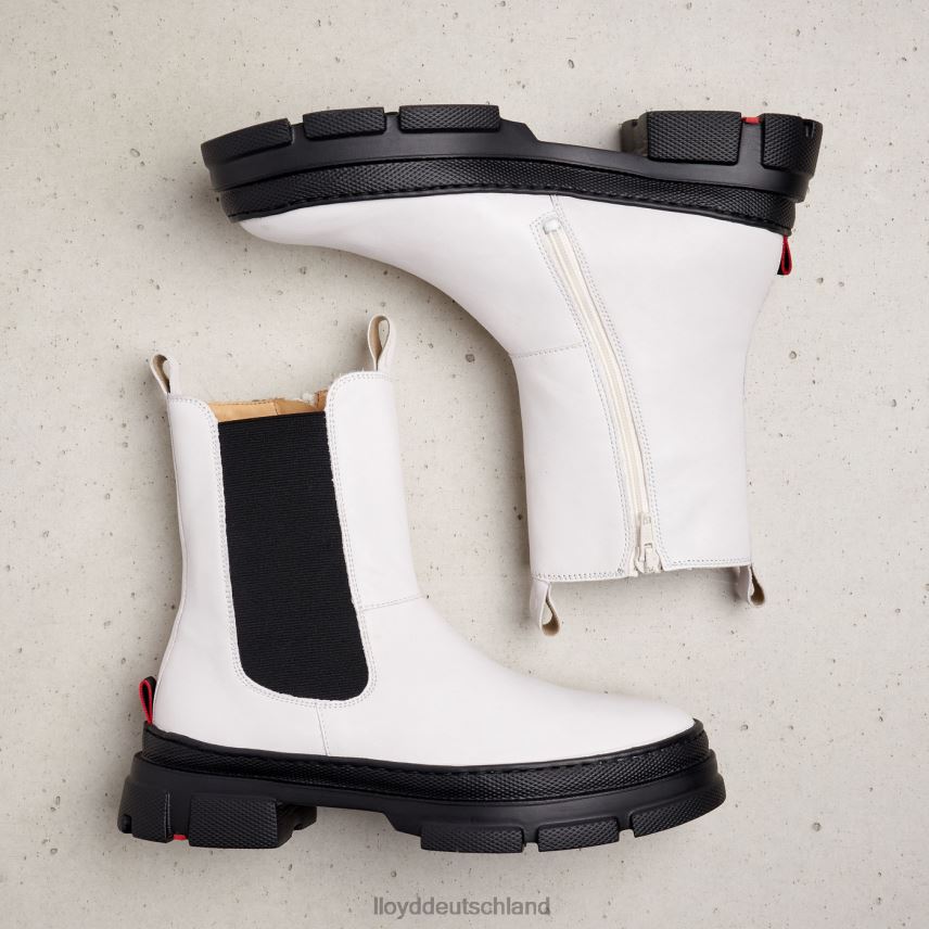 Schuhe LLOYD Slip-On-Stiefeletten aus Glattleder Weiß Frauen PV6Z0875