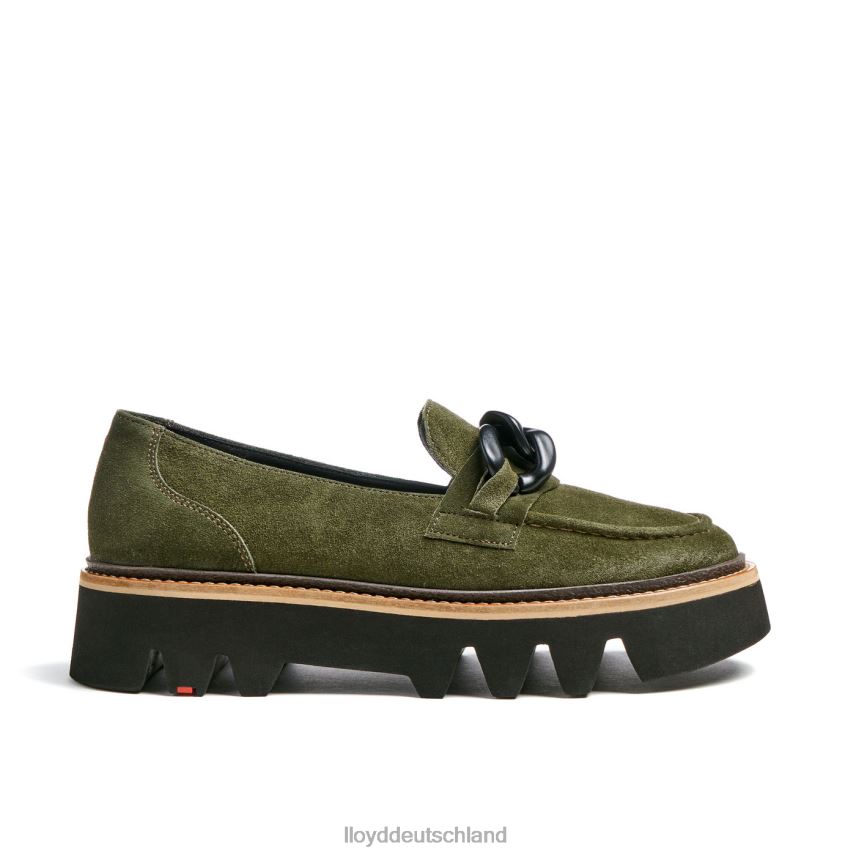 Schuhe LLOYD Slipper aus grobem Leder Grün Frauen PV6Z01019