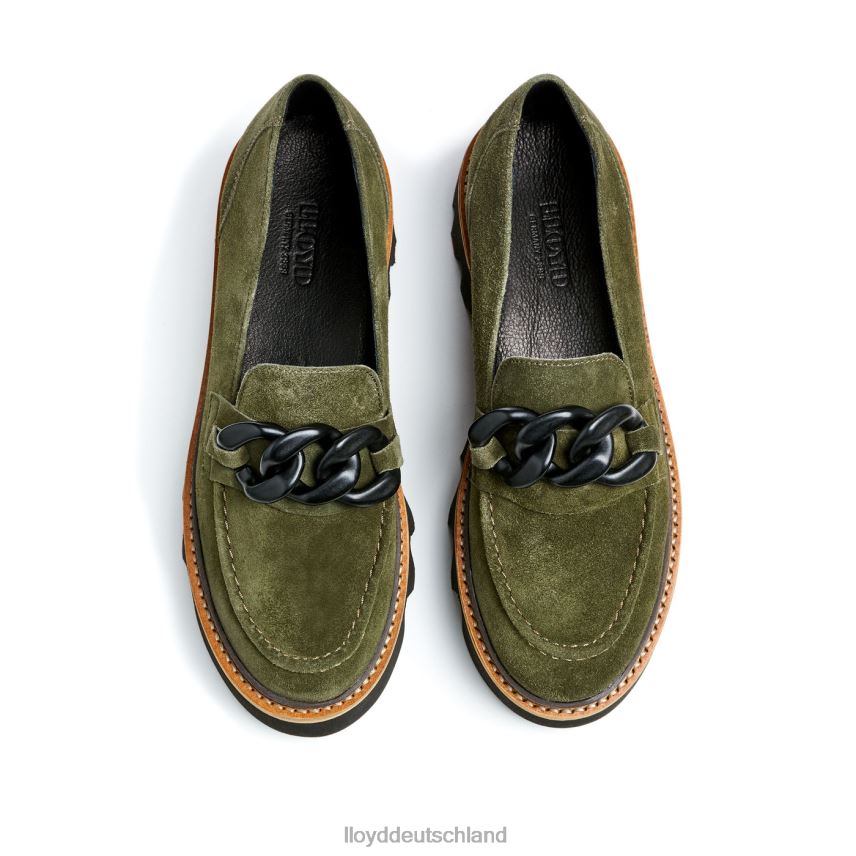 Schuhe LLOYD Slipper aus grobem Leder Grün Frauen PV6Z01019