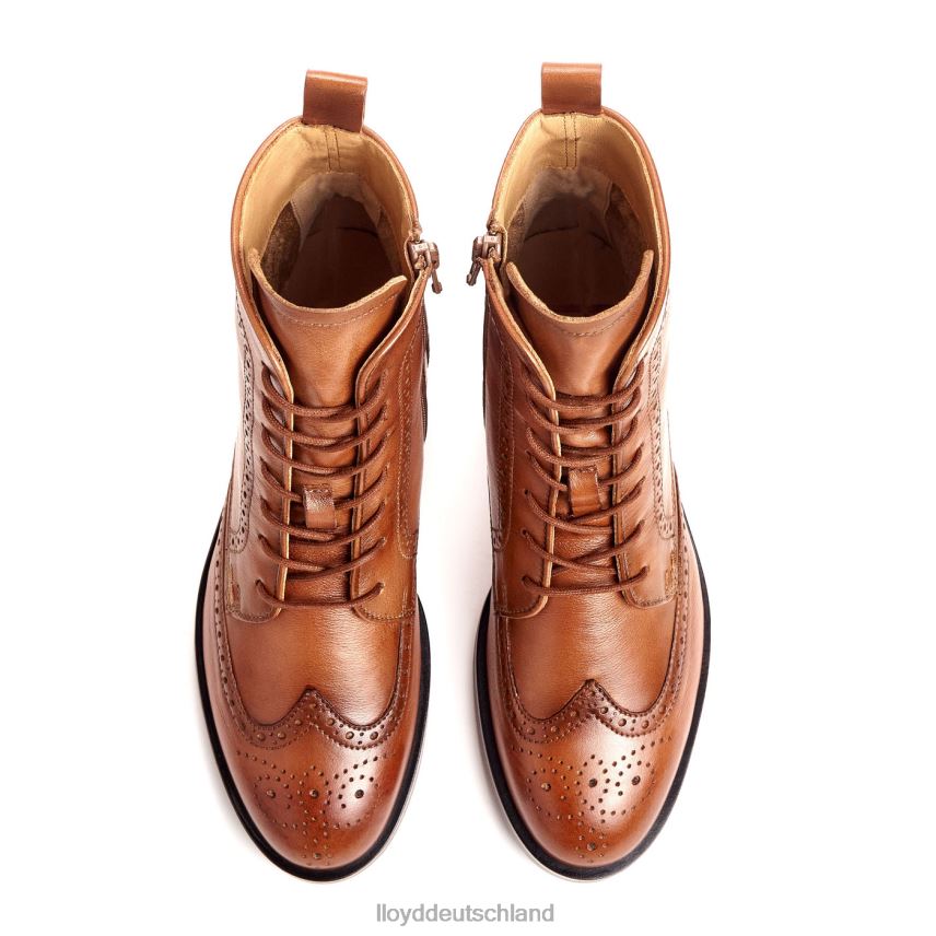 Schuhe LLOYD Sportliche Glattleder-Stiefelette braun Frauen PV6Z0909