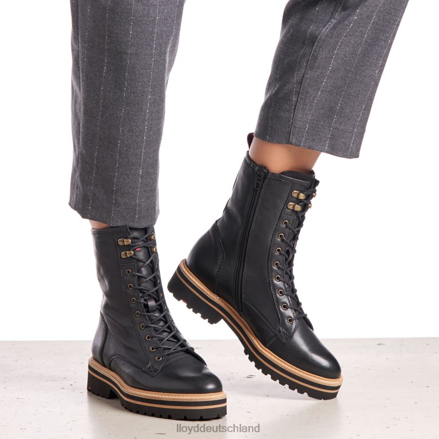 Schuhe LLOYD Stiefeletten aus Leder mit extraleichter Sohle Schwarz Frauen PV6Z0957