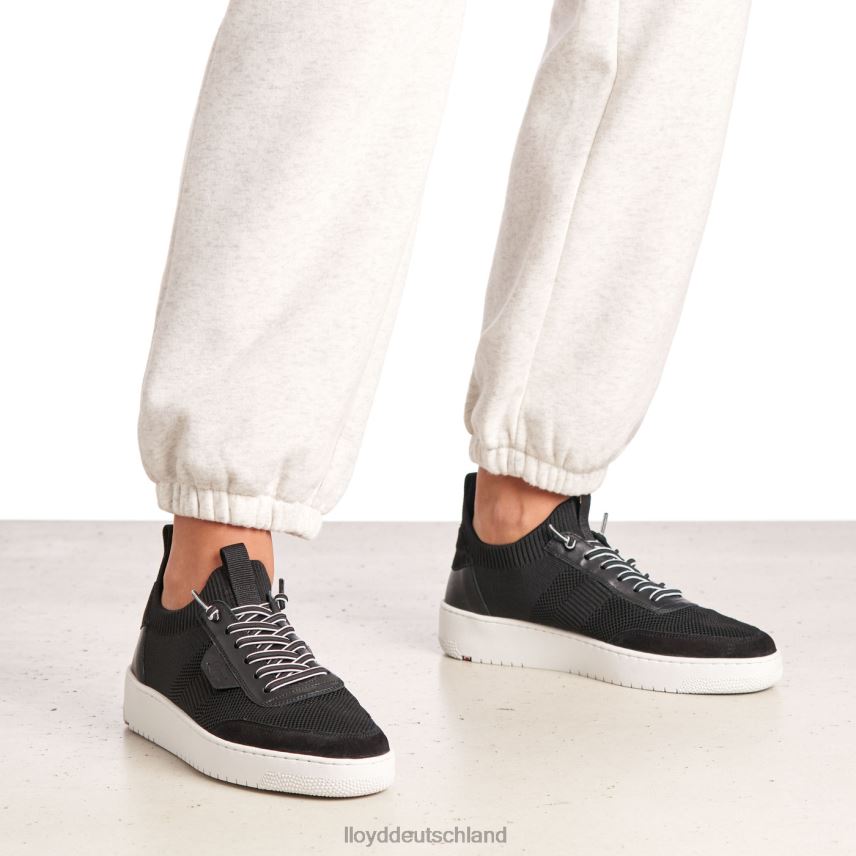 Schuhe LLOYD Glattleder-Sneaker mit Fleckenmuster Schwarz Frauen PV6Z0822