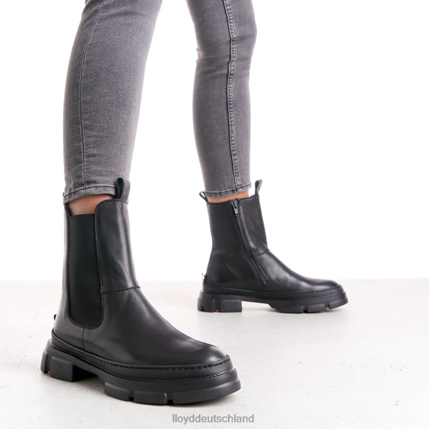 Schuhe LLOYD Slip-On-Stiefeletten aus Glattleder Schwarz Frauen PV6Z0954