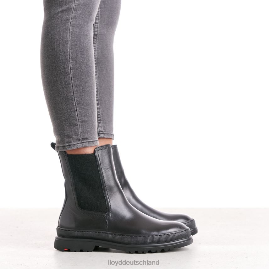 Schuhe LLOYD Slip-On-Stiefeletten aus Glattleder Schwarz Frauen PV6Z0958