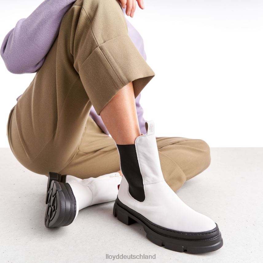 Schuhe LLOYD Slip-On-Stiefeletten aus Glattleder Weiß Frauen PV6Z0875