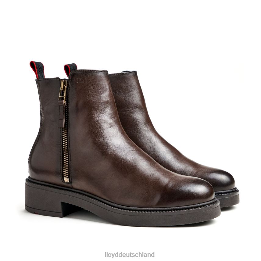 Schuhe LLOYD Sportliche Glattleder-Stiefelette braun Frauen PV6Z0896